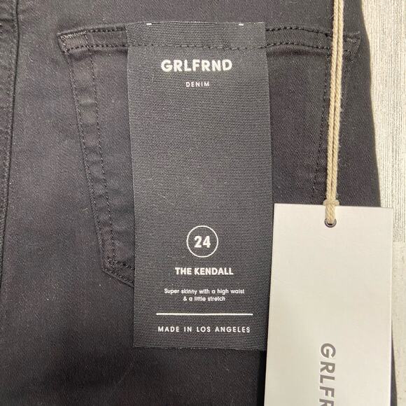 NWT GRLFRND Kendall Super Skinny Jeans Black High Waisted Classic Preppy Size 24 - Picture 6 of 10